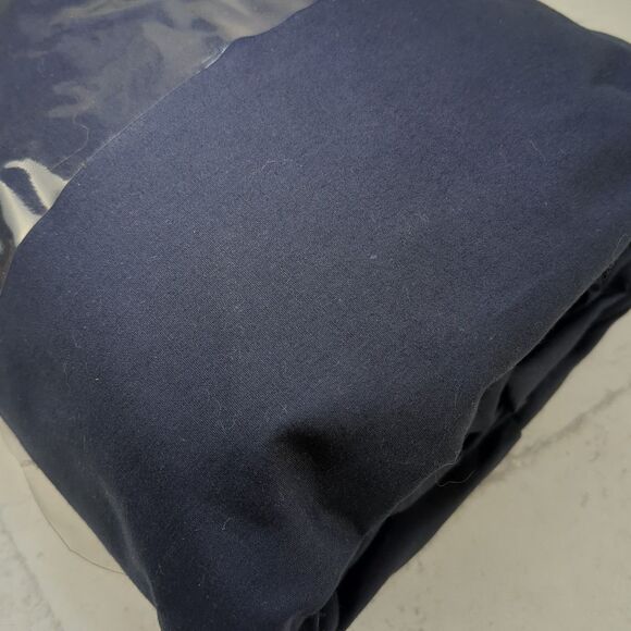 Queen Ruffled Bed Skirt Navy Blue 21" Drop Harmony Lane Home Collection - Picture 5 of 6